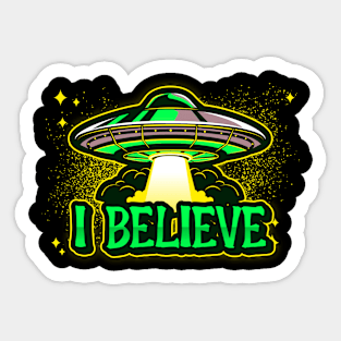 I Believe Alien UFO Sticker